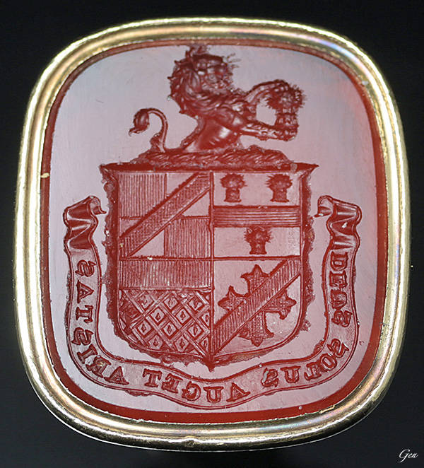 アンティーク　ジョージアン　シール　ライオンの紋章