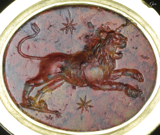 古代ローマ　インタリオ　獅子座