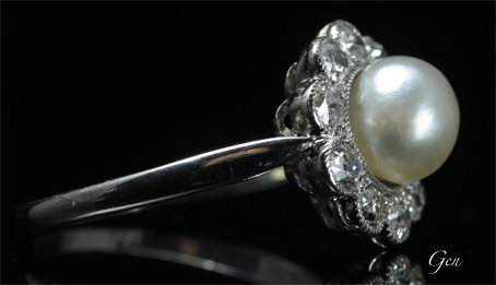 天然真珠　リング　指輪　アンティークジュエリー