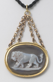 18世紀　ストーンカメオ　ペンダント　ライオン