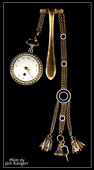 ハーフパール・エナメル懐中時計