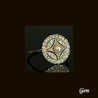 デコリング　ローズカットダイヤモンド　パール　プラチナ イギリス　1920年代