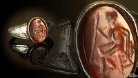 古代ローマの指輪 コーネリアン　シルバー
